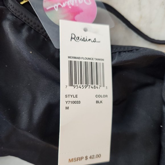 Tankini top with cute ruffle, can drape over arm, NWT, M - Picture 3 of 5